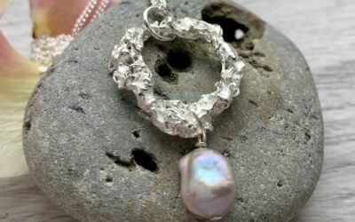 Recycled Silver Pearl Necklace