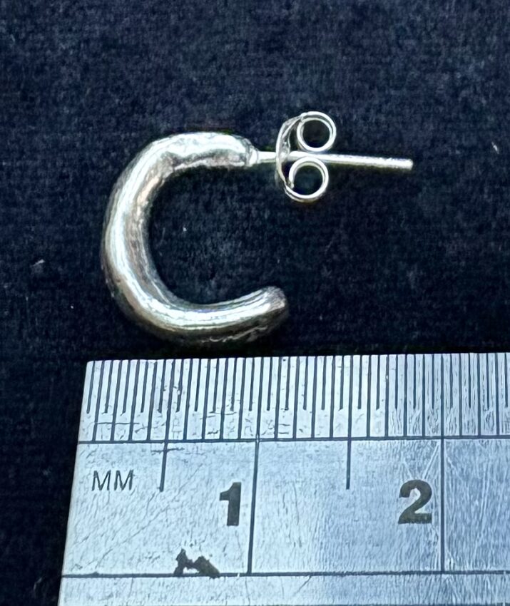 size photo small silver hoop earring